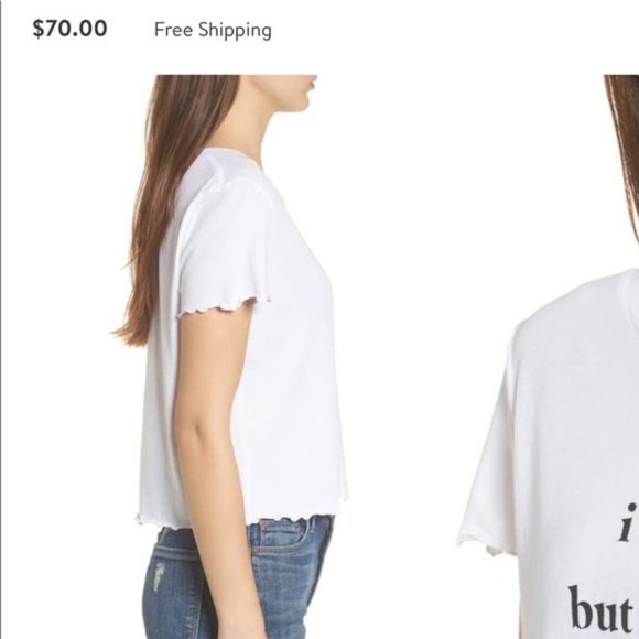 Wildfox Sydney Rise and Shine white graphic crop Tee XL NEW with tag! - Picture 3 of 5